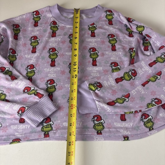 American Eagle Grinch Santa Pajama Set XL Top & Shorts AE Lounge naughty or nice - Picture 6 of 13